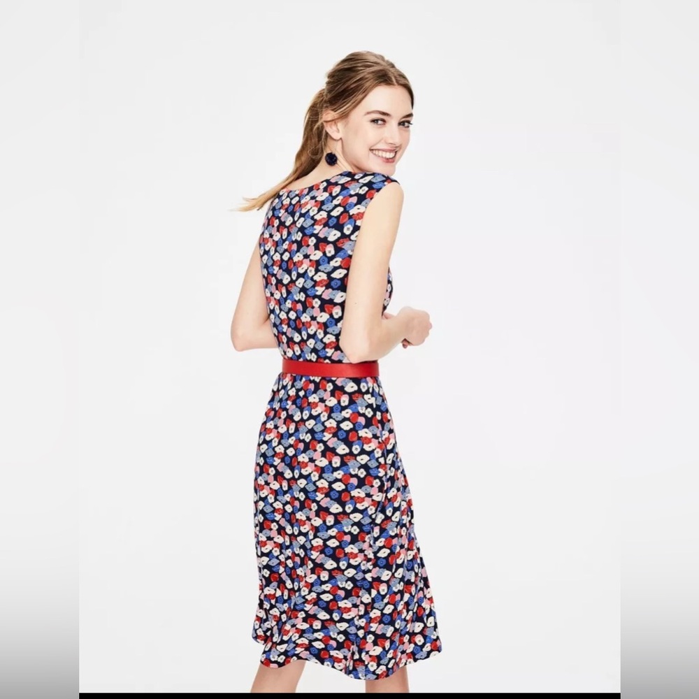 Boden Marina poppy print jersey dress 4L